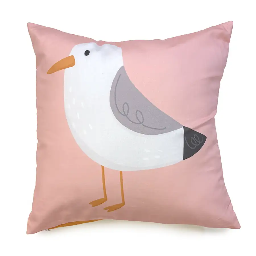 Capa de Almofada Gaivota 40×40 Rosa Costas Laranja Claro