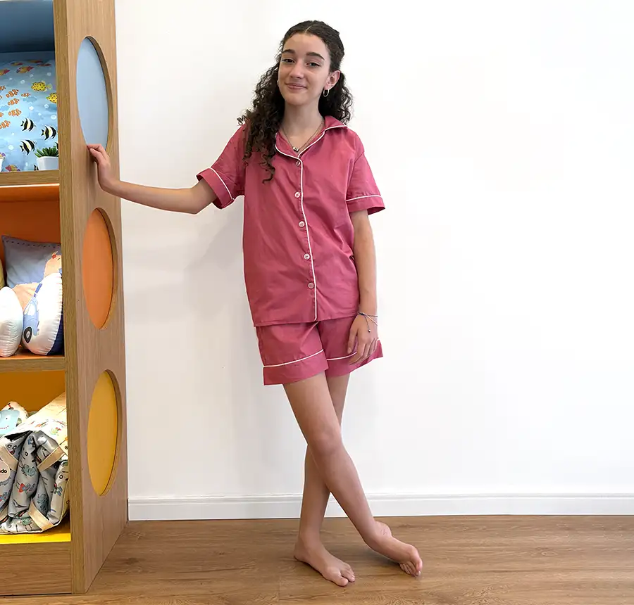Pijama Americano Curto Rosa Goiaba