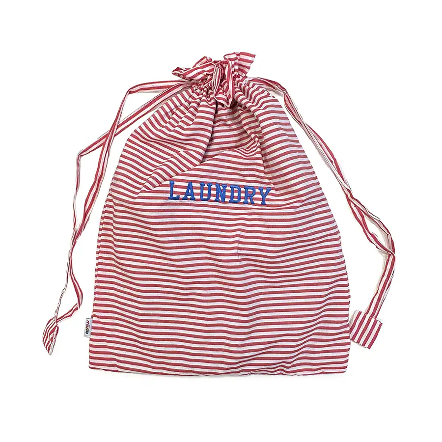 Saco de Roupa Suja P Listrado Vermelho