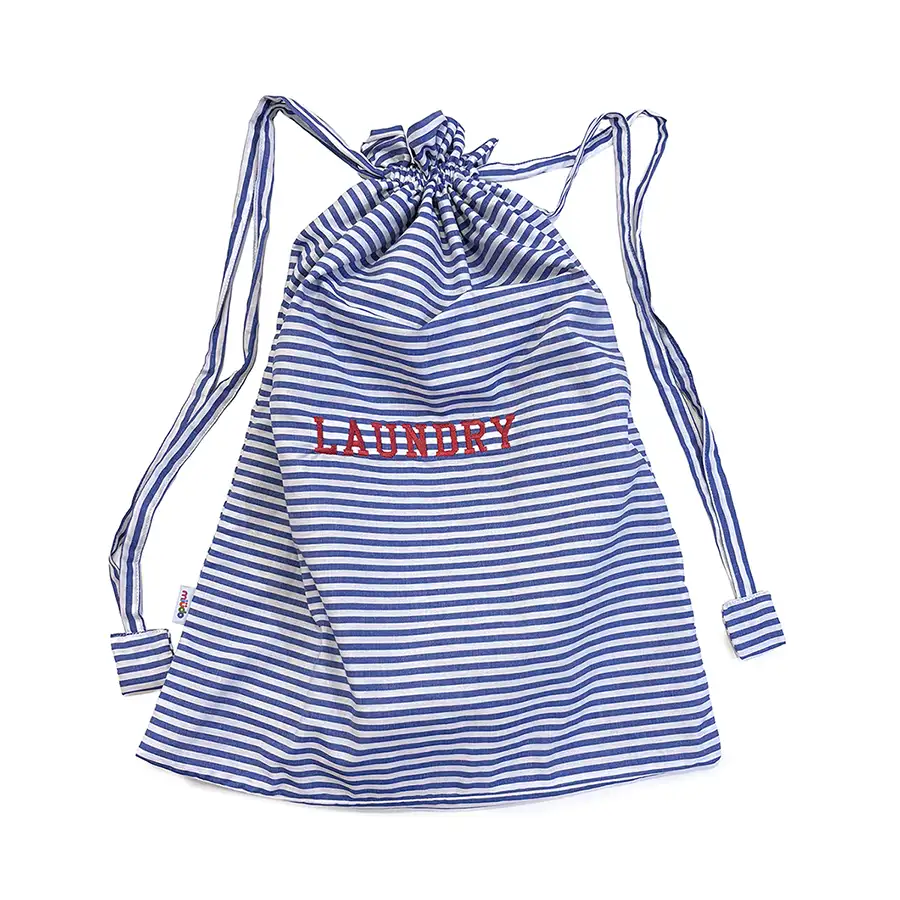 Saco de Roupa Suja P Listrado azul