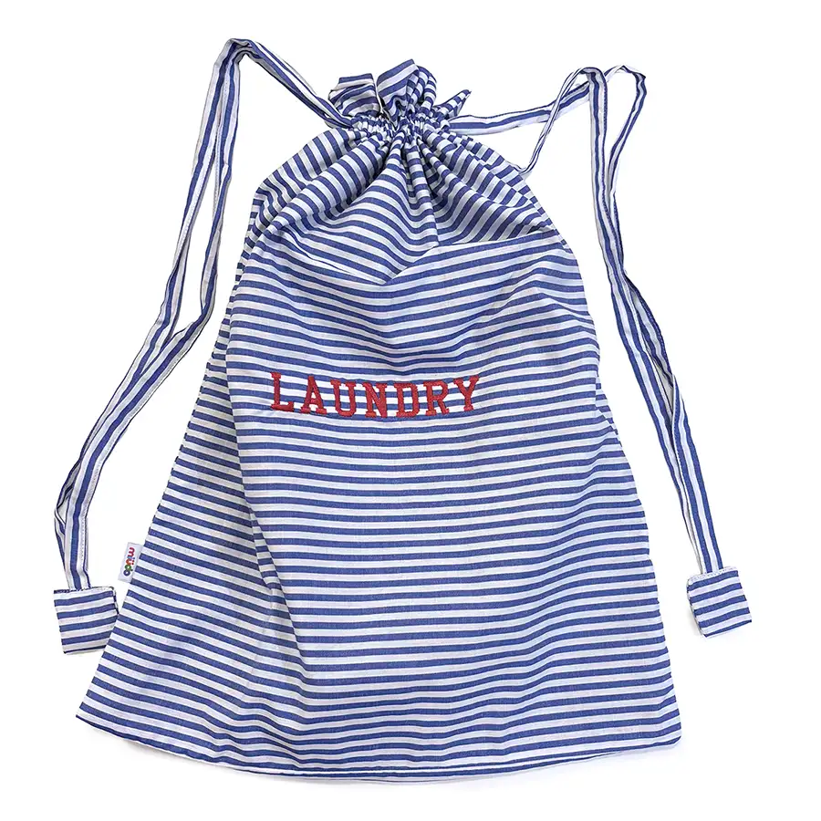 Saco de Roupa Suja Grande Listras Azuis