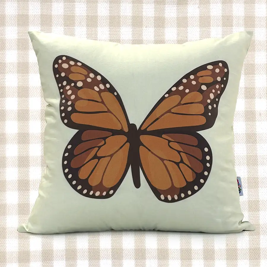 Capa de Almofada Borboleta 40×40 algodão orgânico