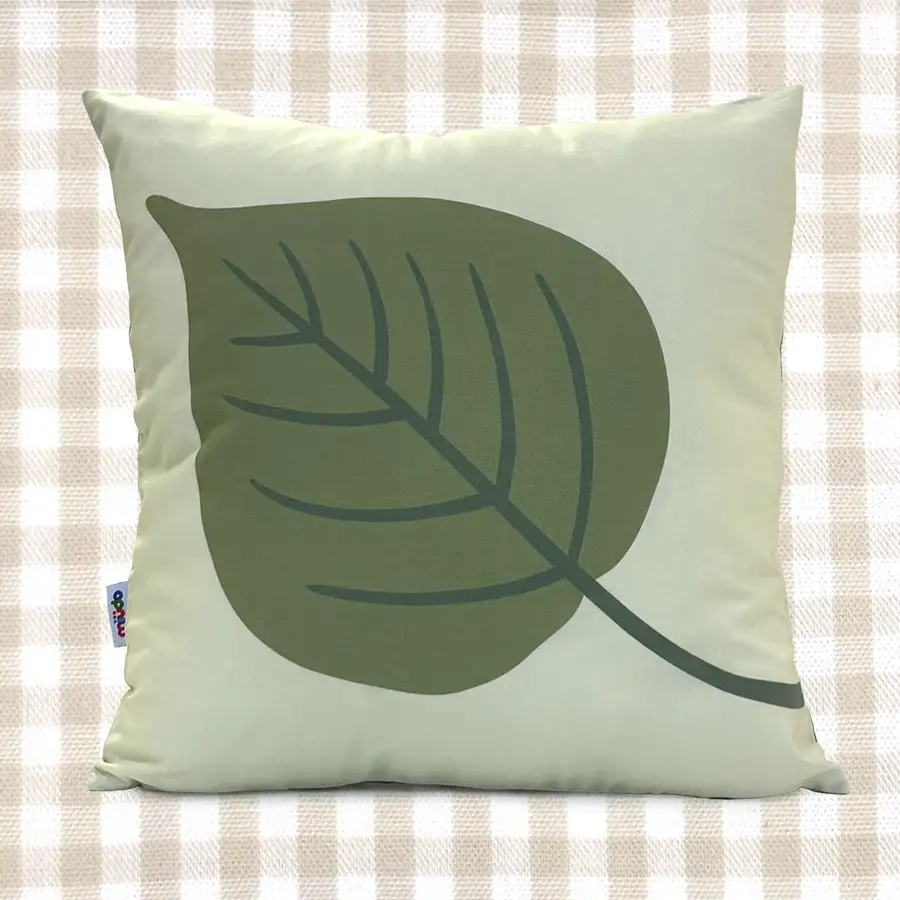 Capa de Almofada Folha Verde 40×40 algodão orgânico