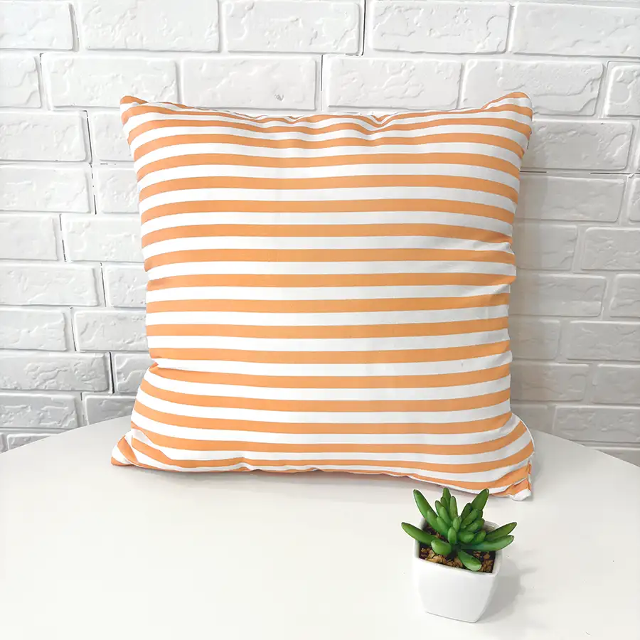 Capa de Almofada Listrada Laranja 40×40