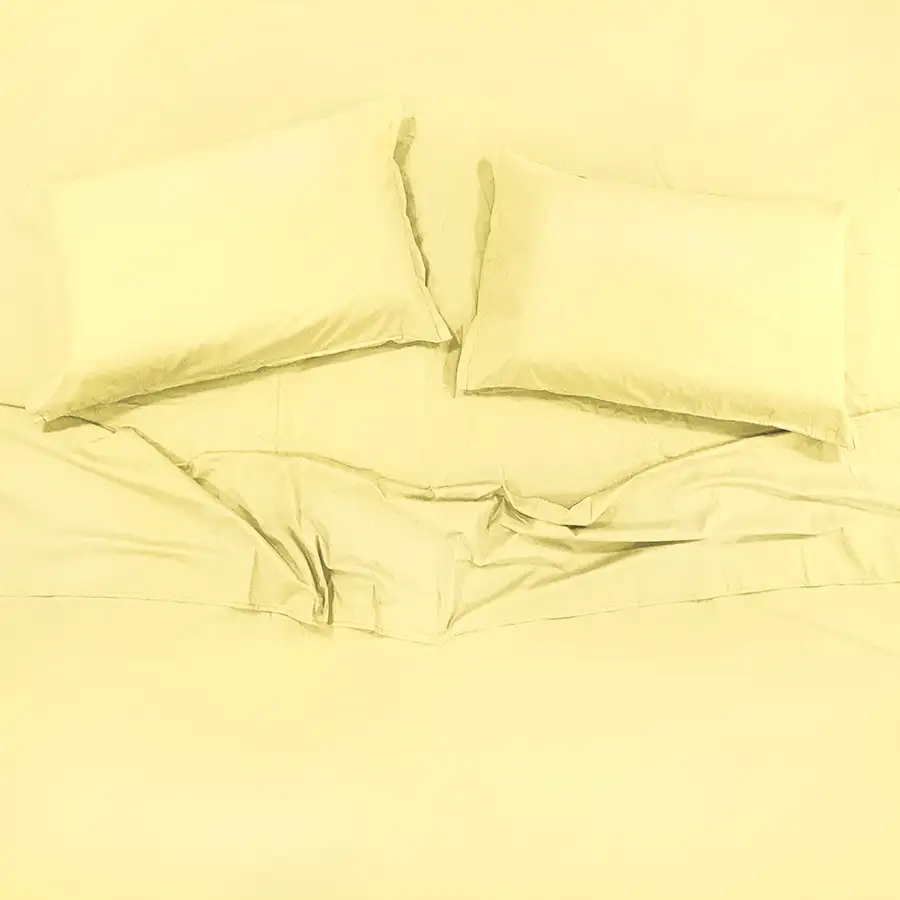 Jogo de Cama Amarelo Claro 4 peças – Percal 300 fios