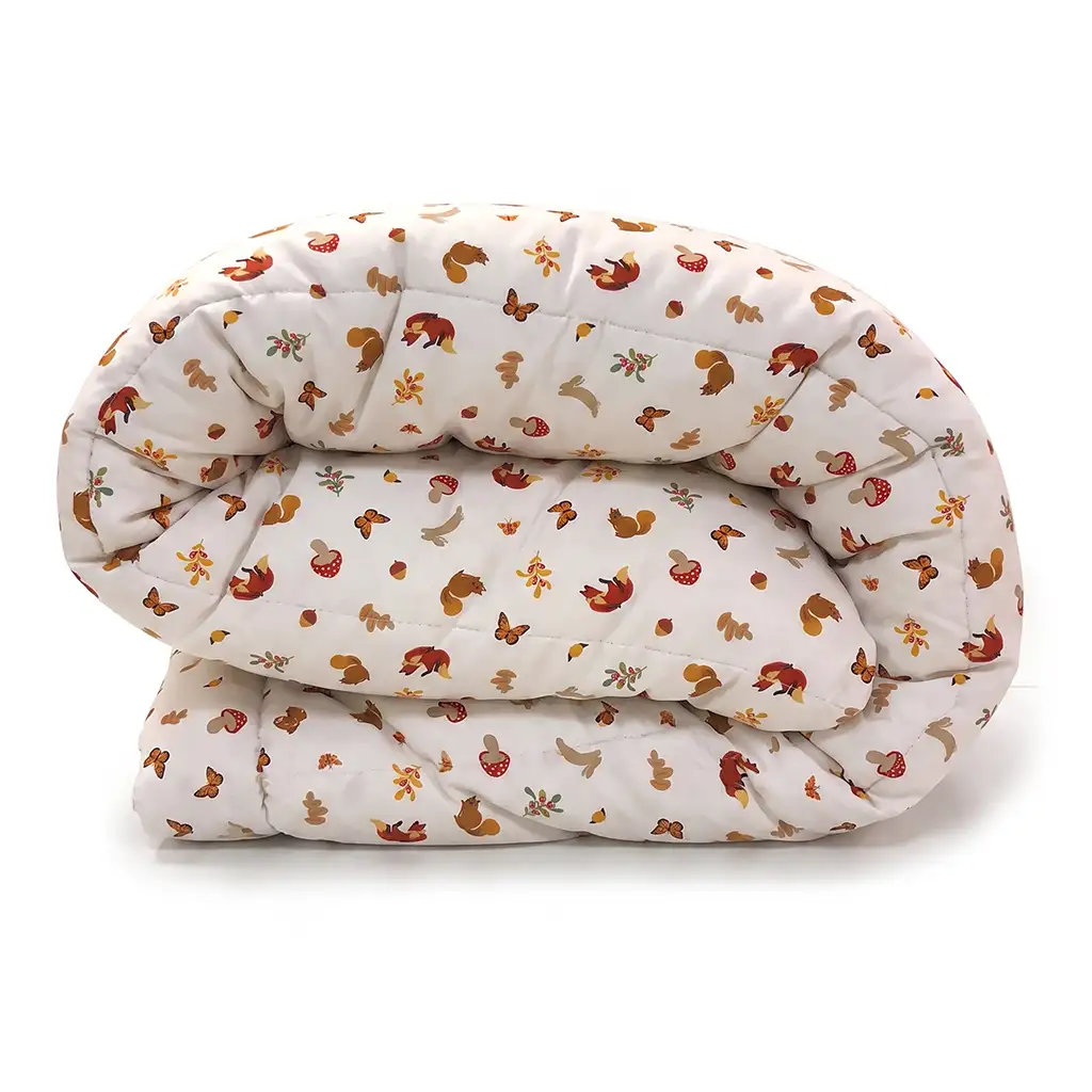Colcha Infantil com Elástico Bosque verso Off White