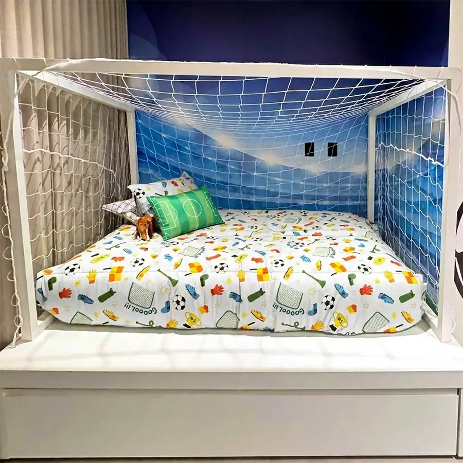 Colcha com Elástico Futebol Branco Verso Branco – Copa 2026