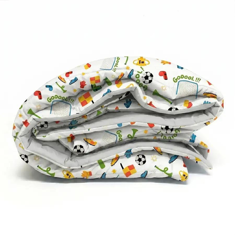 Edredom Infantil Futebol Branco Verso Cinza – Copa 2026