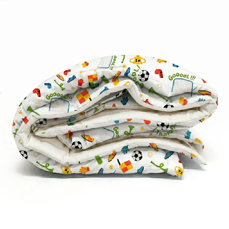 Edredom Infantil Futebol Branco Verso Off White – Copa 2026