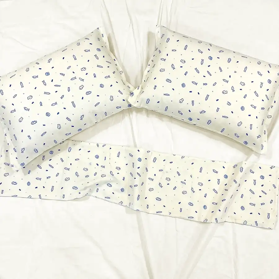 Jogo de Cama Peixinhos – 4 peças – Vira estampada