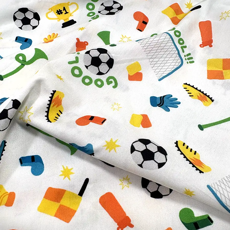 Lençol de elástico futebol branco