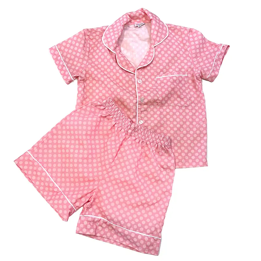 Pijama Americano Curto Poá Rosa