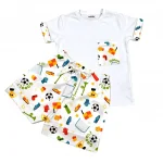Pijama Curto Camiseta Futebol Branco - Copa 2026