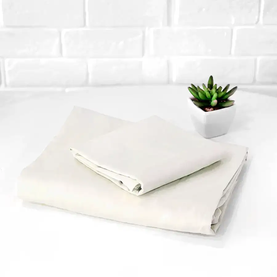 Roupa de Cama Lisa Off White – 2 peças