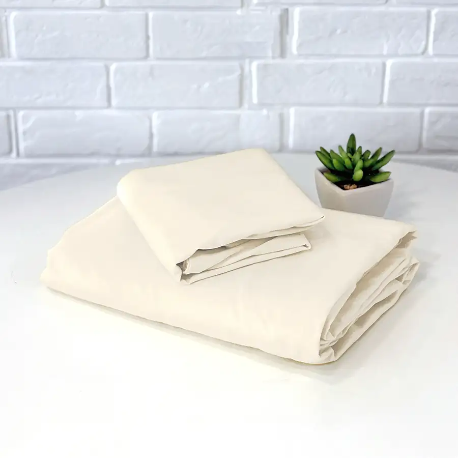 Roupa de Cama Lisa Creme – 2 peças