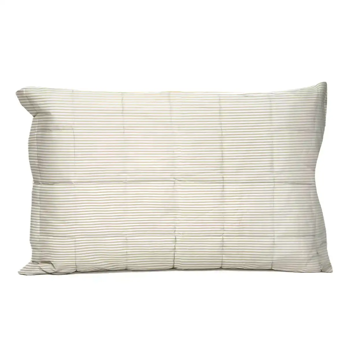 Capa de Travesseiro Listrada Creme e Branco