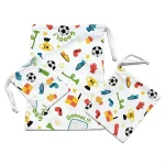 Saco Organizador Infantil Multiuso - Futebol Branco - Kit com 3 - Copa 2026