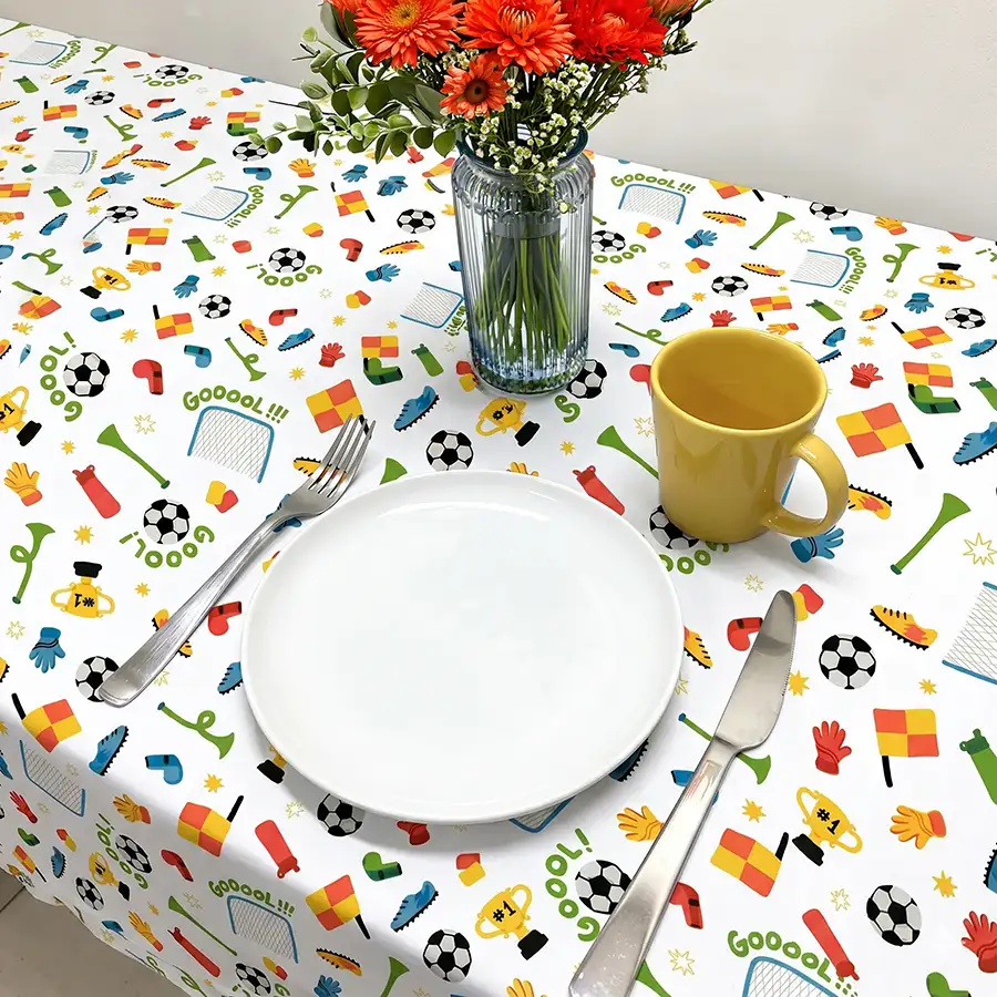 Toalha de Mesa Futebol Branco – Copa 2026