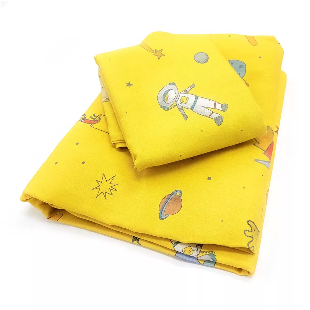 Roupa de Cama Infantil Espaço Amarelo – 2 peças