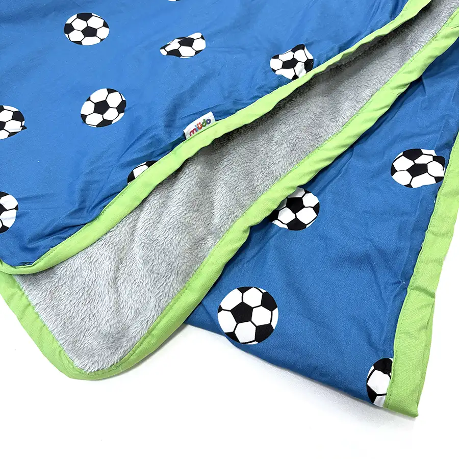Manta Cobertor Infantil Bolas Azul Detalhe Verde Limão