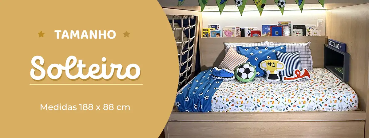 Roupa de cama infantil tamanho solteiro - Miüdo