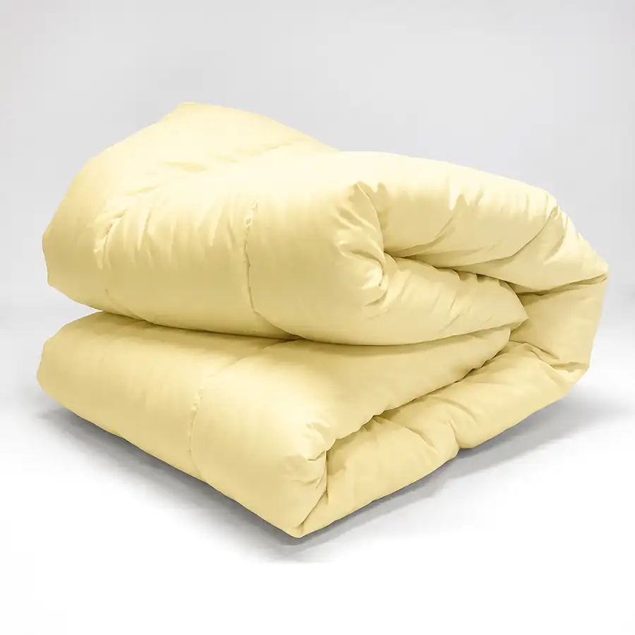 Colcha com Elástico Lisa Percal Amarelo Claro