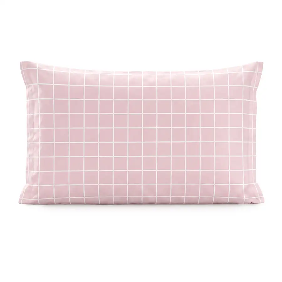 Fronha Grid Rosa Claro