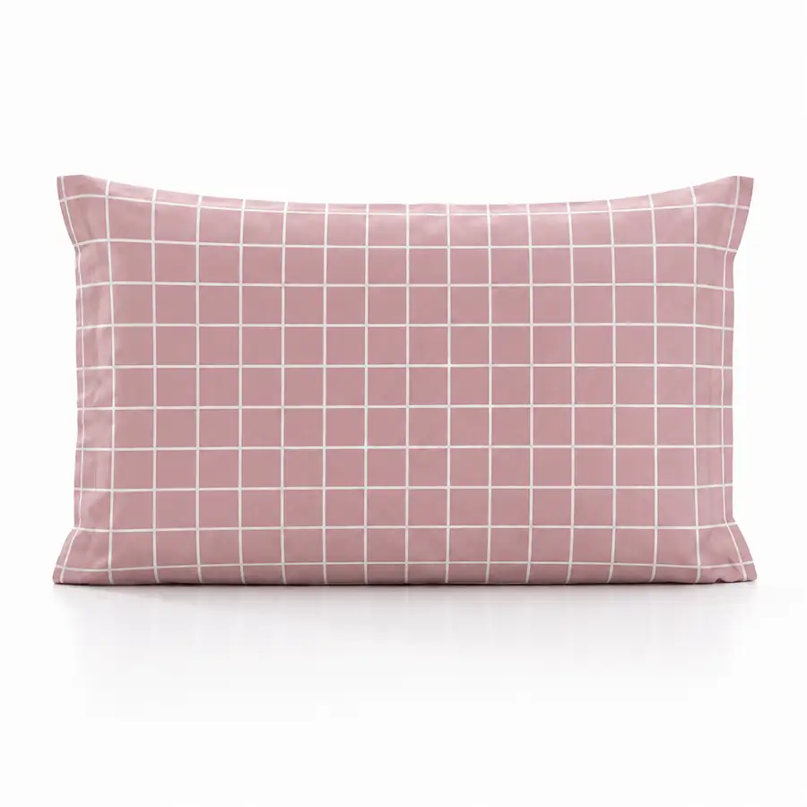 Fronha Grid Rosa Goiaba