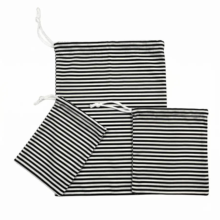 Saco Organizador Infantil Multiuso – Listrado Preto – Kit com 3