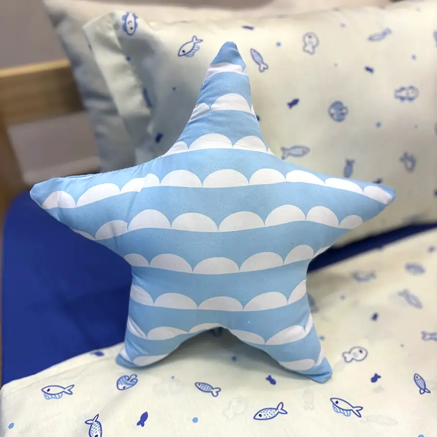 Almofada Estrela Azul e Branco