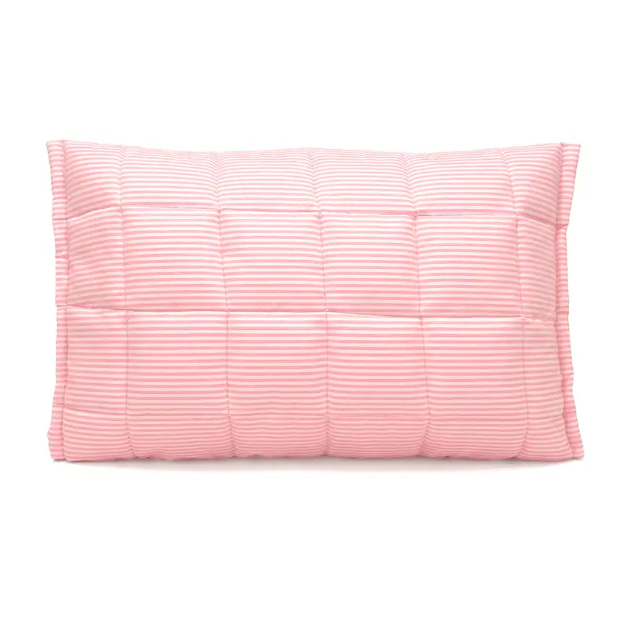 Capa de Travesseiro Listrado Rosa e Branco