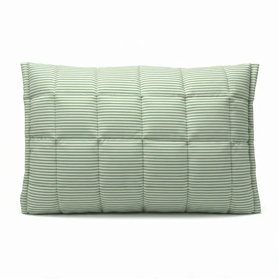 Capa de Travesseiro Listrado Verde e Branco