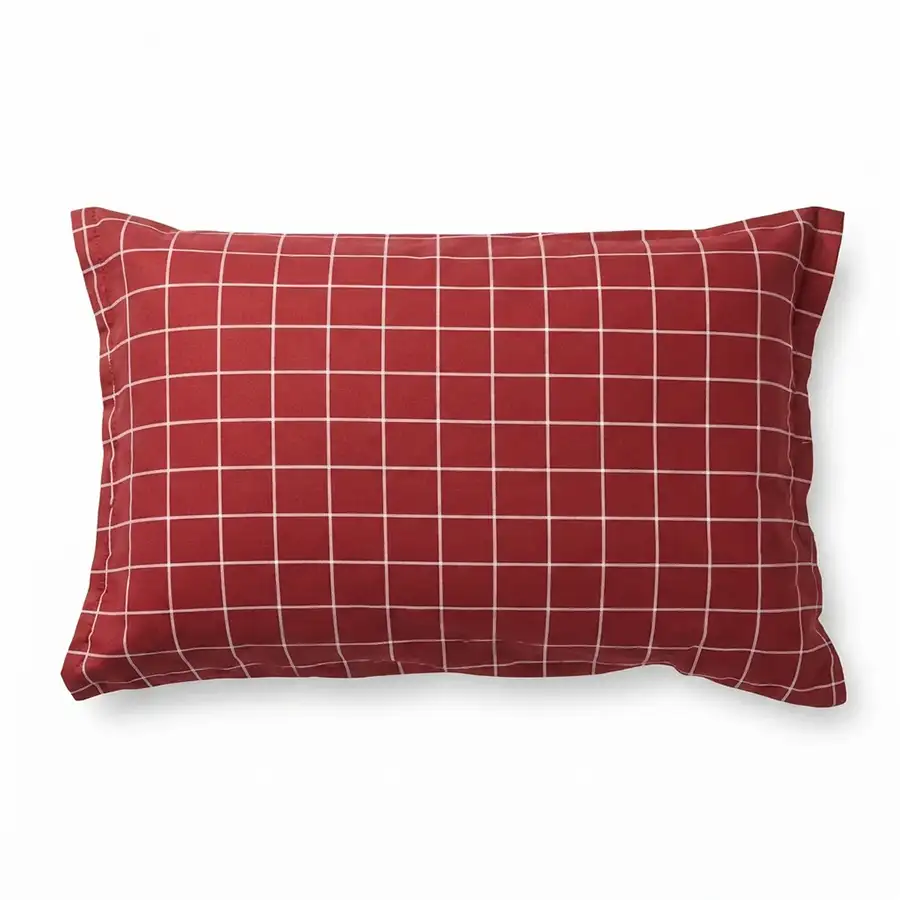 Fronha Grid Vermelho e Branco