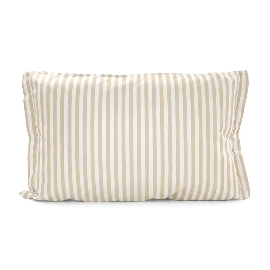 Fronha Listrada Creme Médio e Branco