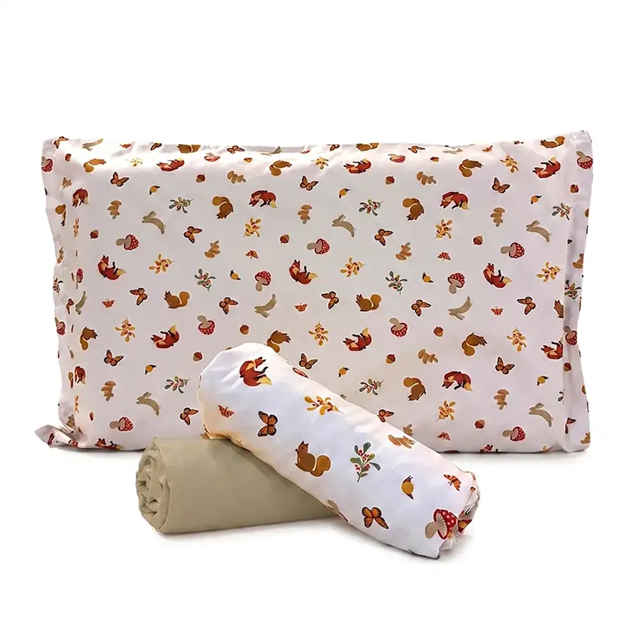 Jogo de Cama Bosque com Lençol de Elástico Percal Caqui