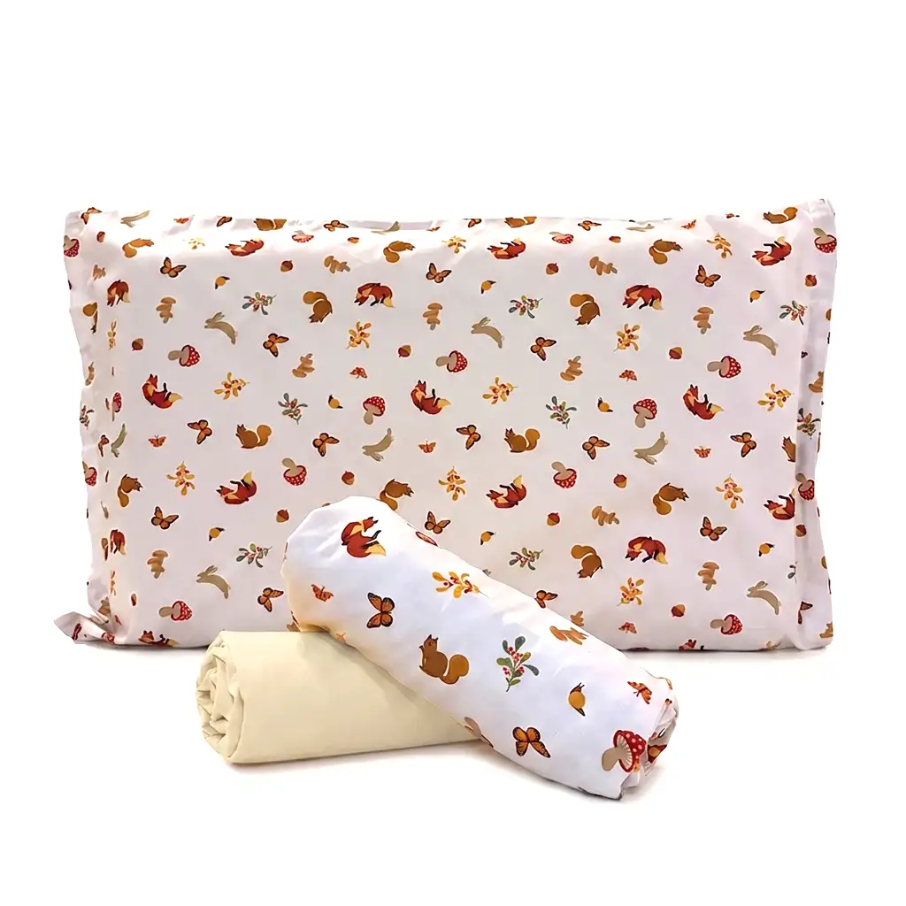 Jogo de Cama Bosque com Lençol de Elástico Creme