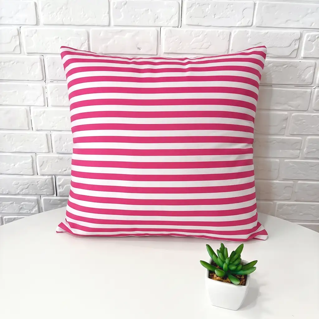 Capa de almofada listrada Rosa Pink 40x40