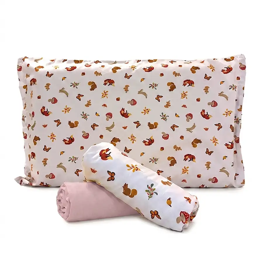 Jogo de Cama Bosque com Lençol de Elástico Percal Rosé