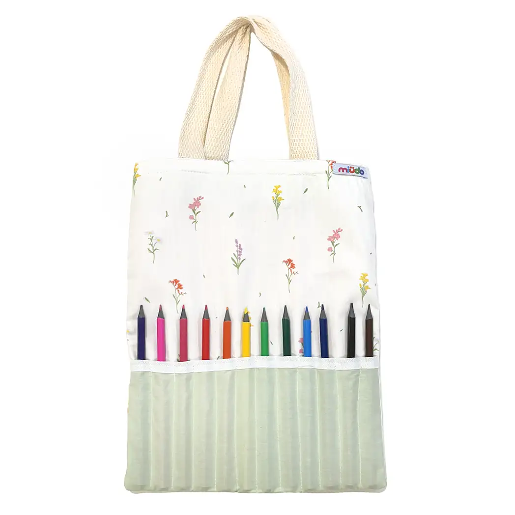 Kit Infantil de Desenho – Florzinhas com Verde Pistache
