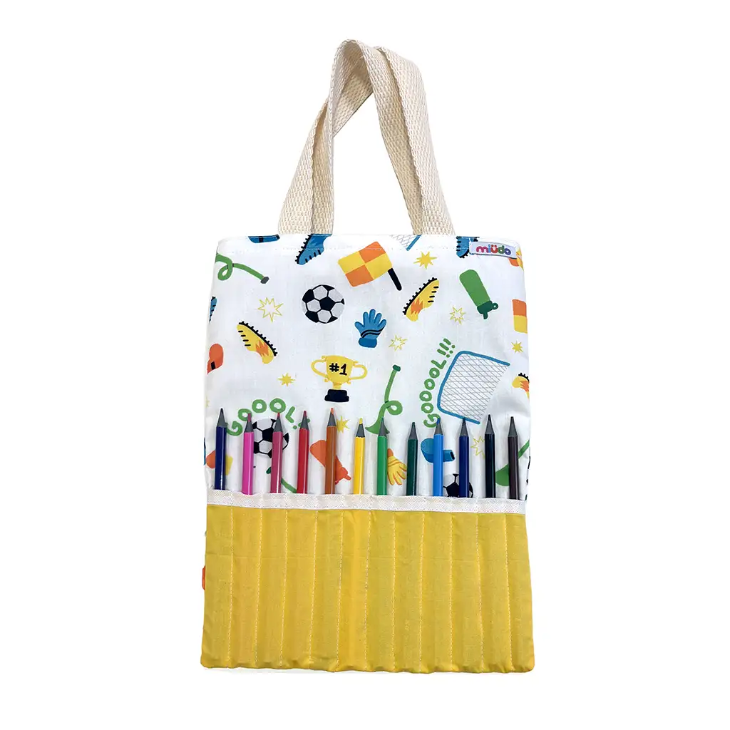 Kit Infantil de Desenho Futebol Branco com Amarelo Ovo