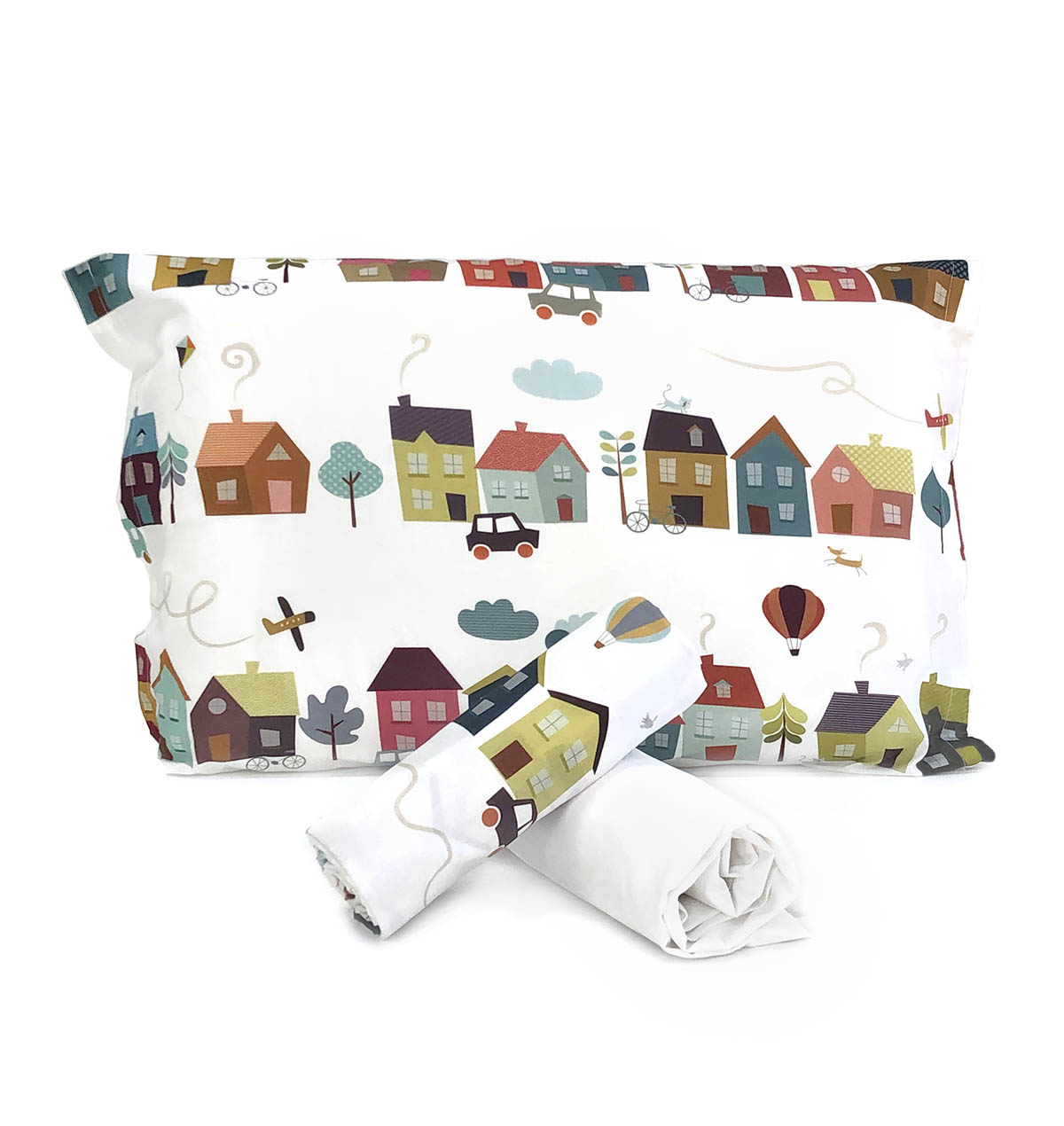 Jogo de Cama Vilarejo com Lençol de Elástico Off White