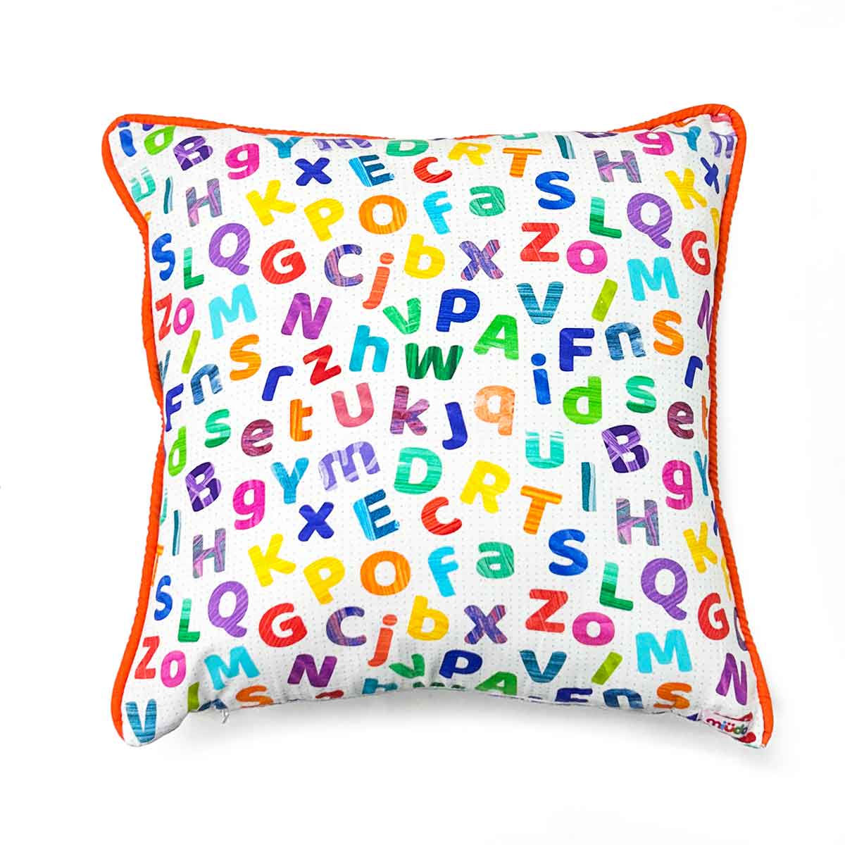 Capa de Almofada Letras com Vivo Laranja 40×40 cm