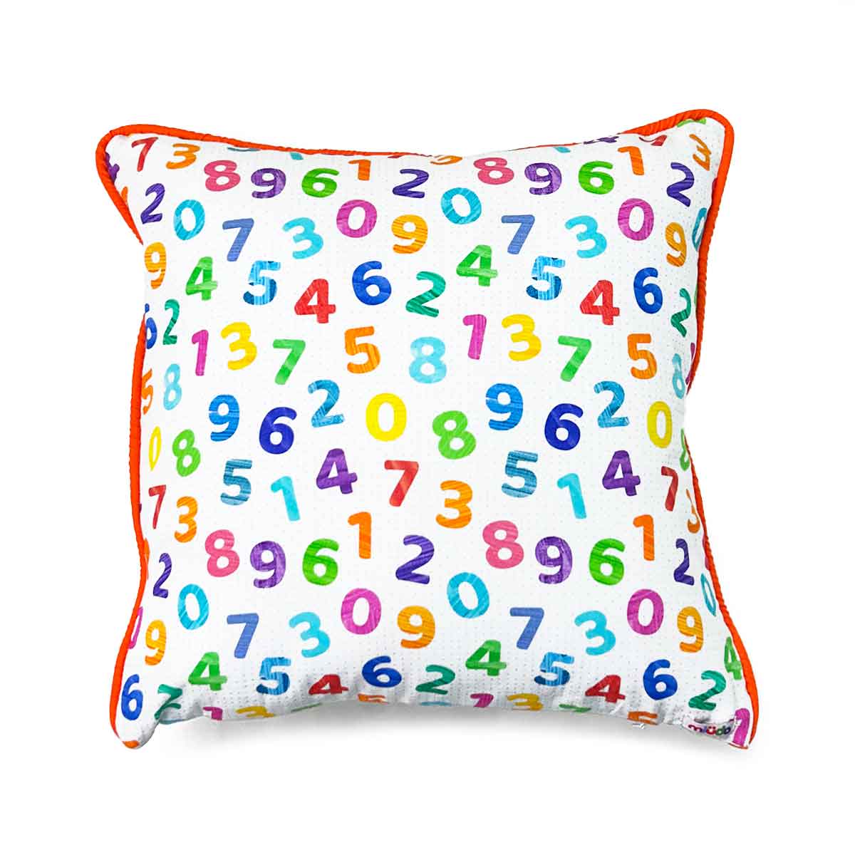 Capa de Almofada Números com Vivo Laranja 40×40 cm