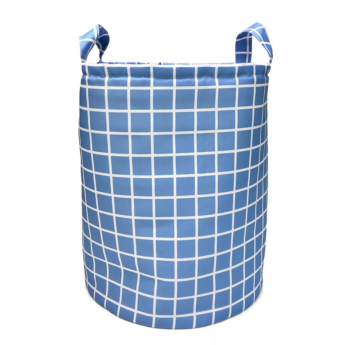 Cesto Organizador de Brinquedos Quadriculado Grid Azul 40×50
