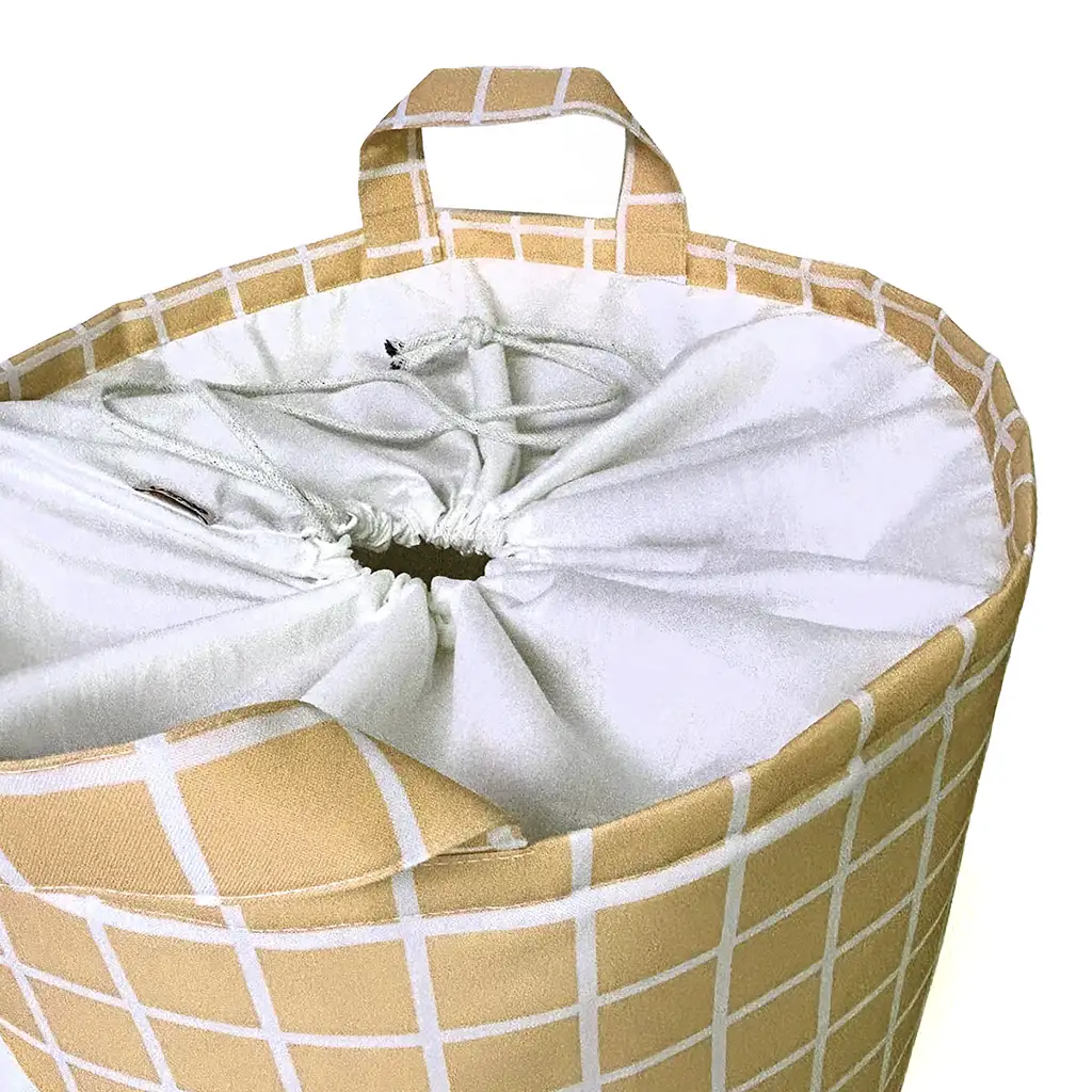 Cesto de brinquedos grid caramelo