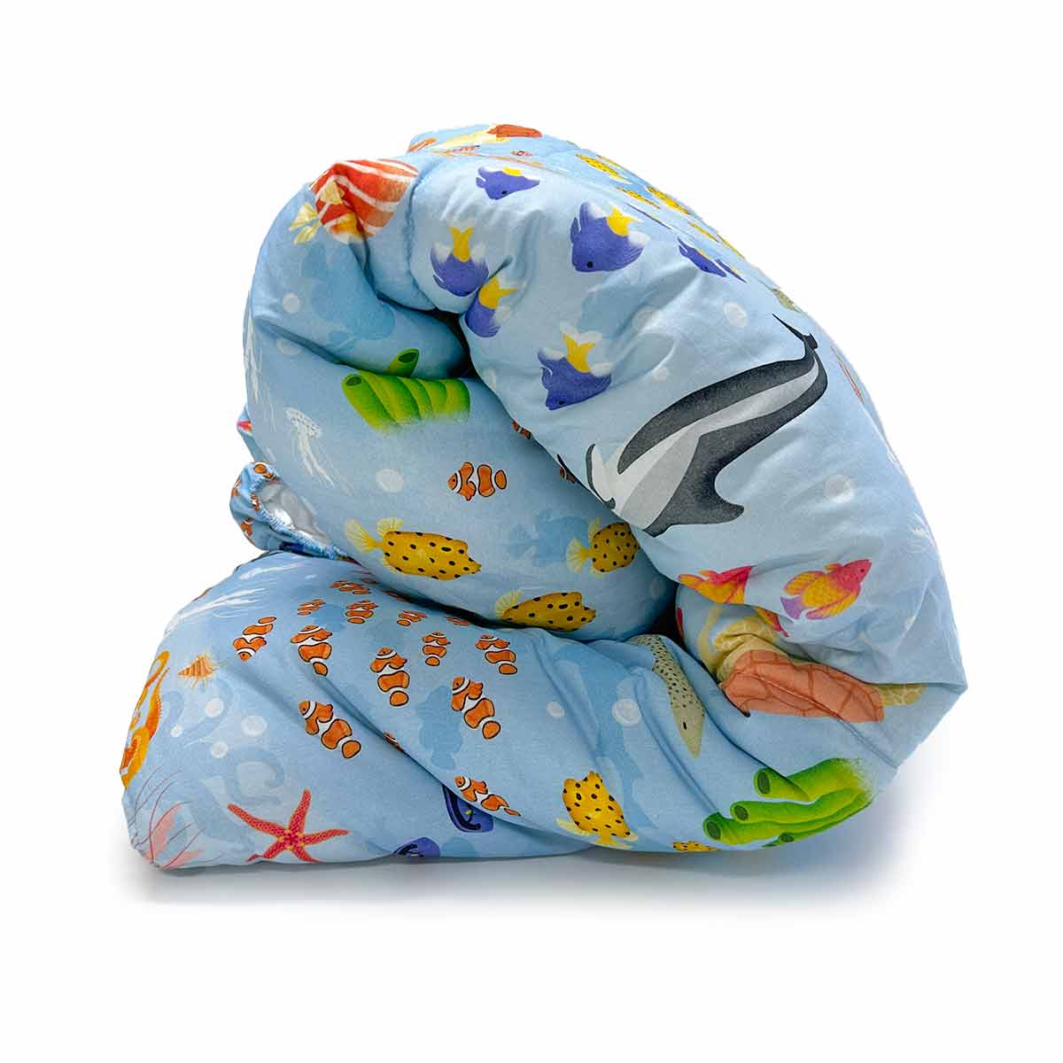 Colcha Infantil com Elástico Fundo do Mar Verso Off White - Imagem 3
