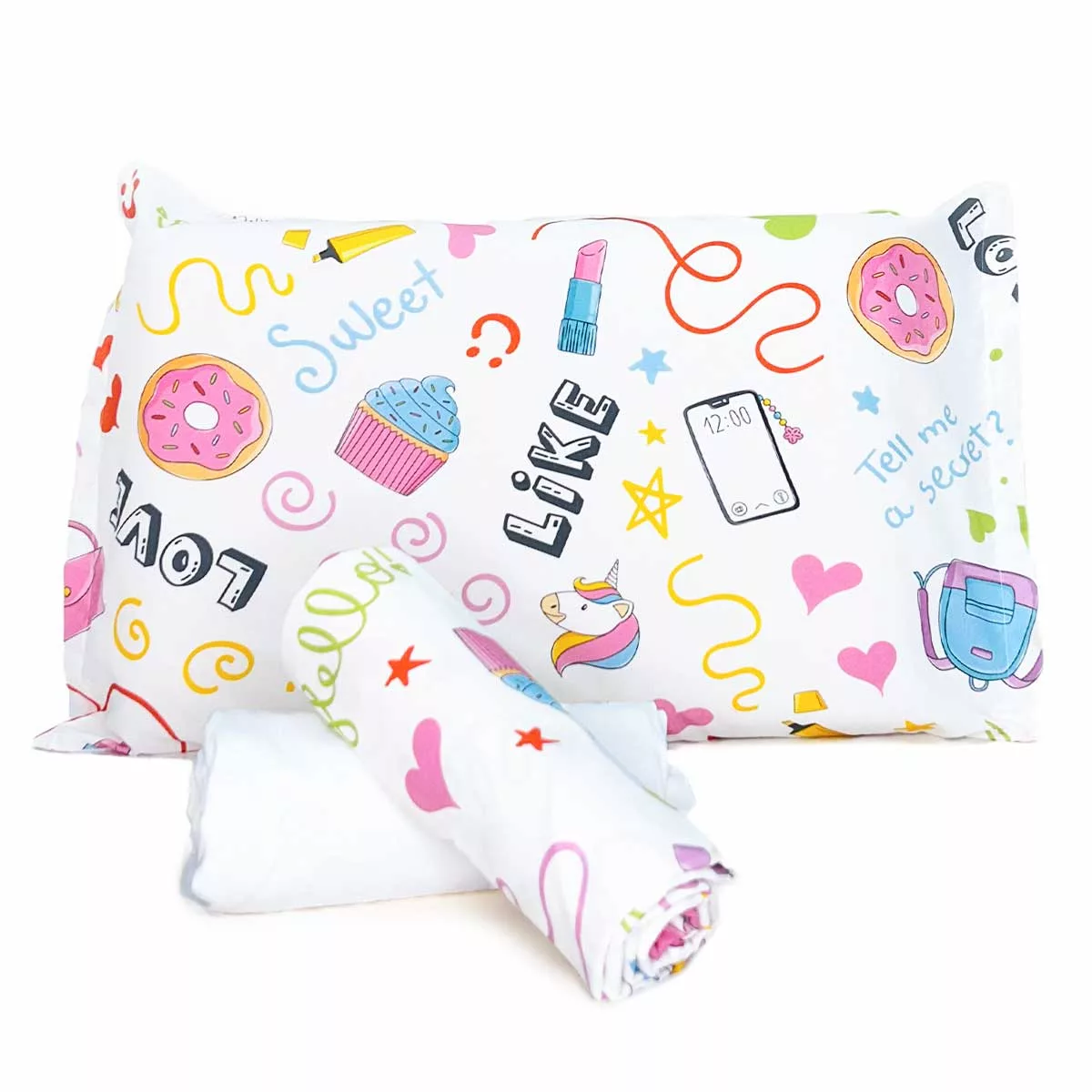 Jogo de Cama Sweet com Lençol de Elástico Off White