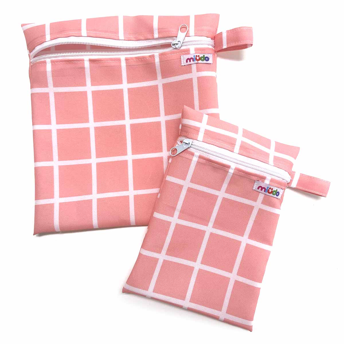 Kit 2 Bolsinhas de Nylon Grid Rosa
