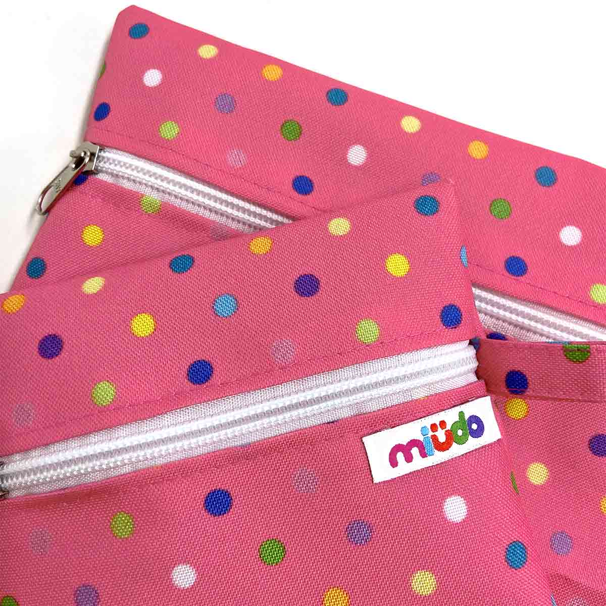 Kit 2 Bolsinhas de Nylon Poá Rosa - Imagem 3