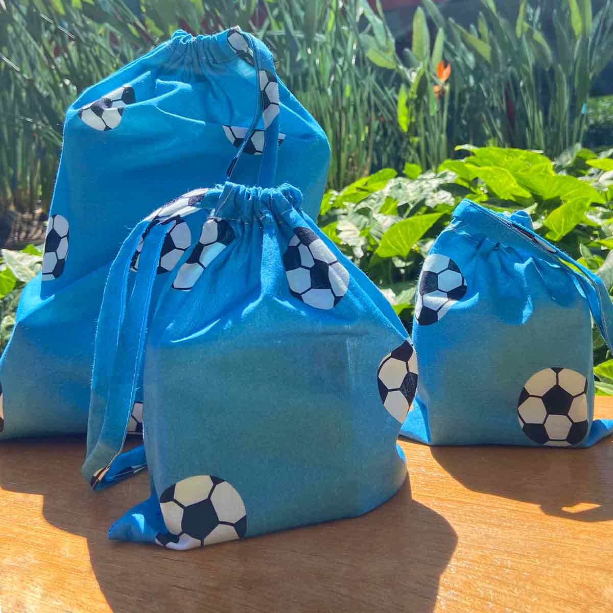 Saco Organizador Infantil Multiuso – Bolas Azul – Kit com 3